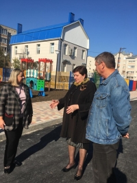 Депутат Думы Ставропольского края по одномандатному округу №12 В.Н. Муравьева посетила строящийся детский сад в 204 квартале города.