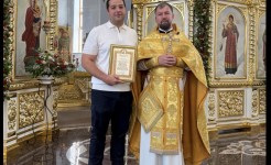 Николай Лопатин отмечен благодарностью за участие в завершении росписи храма святого Пантелеймона в Ессентуках