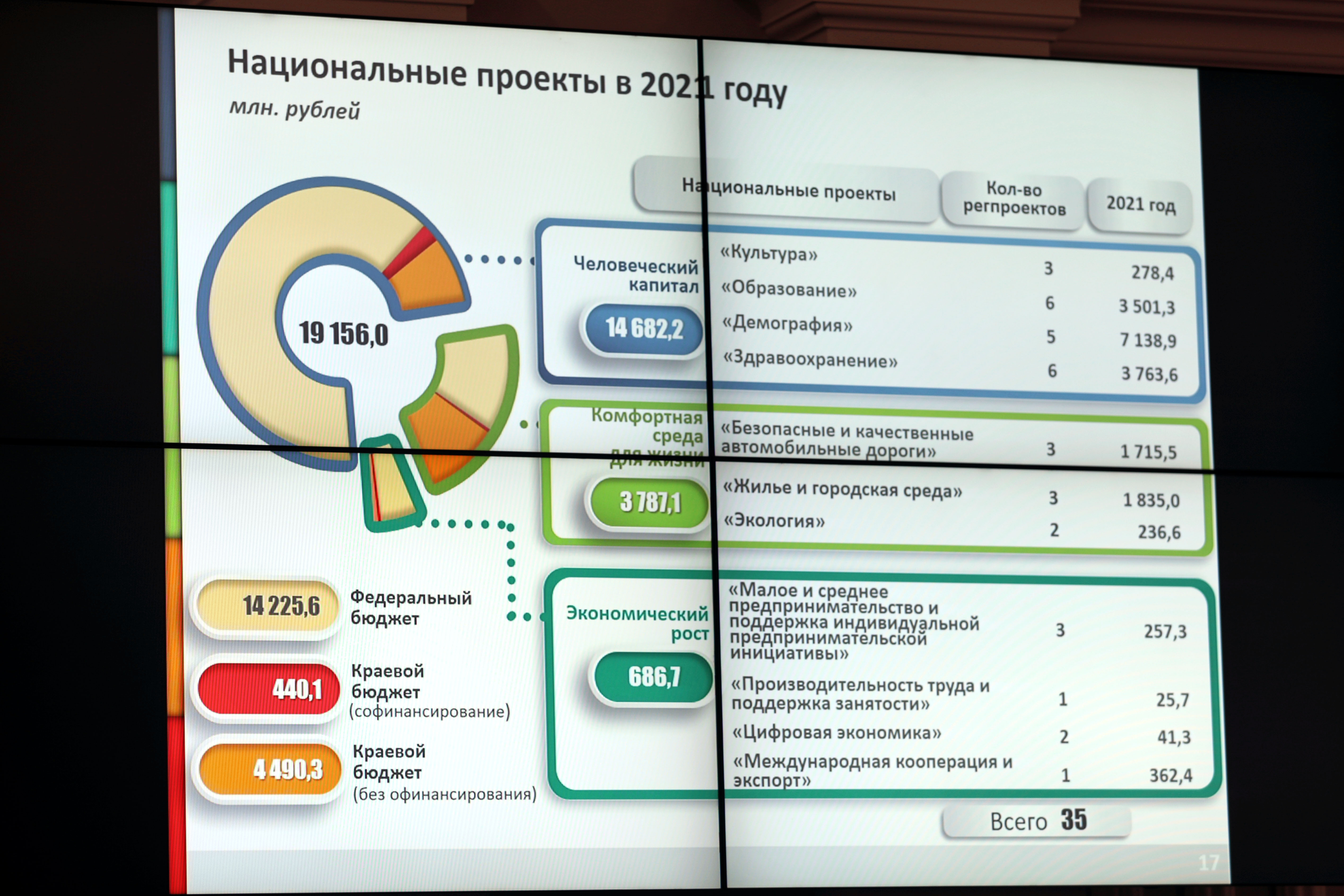В краевой Думе подвели итоги исполнения нацпроектов за прошлый год
